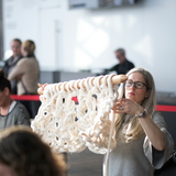 Learn to extreme knit using giant merino wool yarn and extreme knitting needles with Plump & Co at Christchurch Art Gallery workshop in celebration of World Knit in Public Day. Plump & Co workshops available nationwide in New Zealand, Australia, USA and more. Our yarns and needles are made in New Zealand.