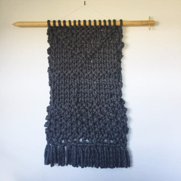 Knit your own weave wall hanging using Plump & Co merino yarn