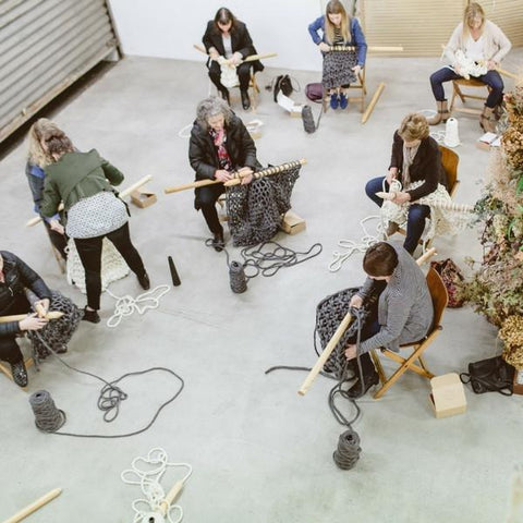 Learn to knit using giant chunky merino wool yarn and giant XXL knitting needles at a Plump & Co giant knitting workshop. Plump & Co workshops available nationwide in New Zealand, Australia.