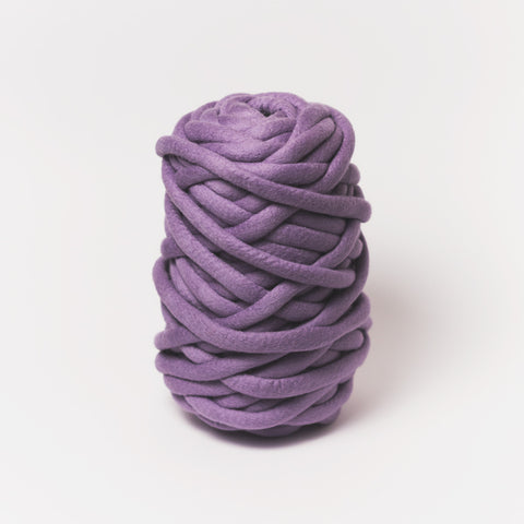 Plump & Co's giant yarn in purple 1 ply. Use our plumptious XXL New Zealand merino wool with our giant knitting needles or extreme crochet hooks to make your own chunky knit blanket or throw. Perfect for arm knitting. Worldwide shipping, free shipping to New Zealand and Australia!