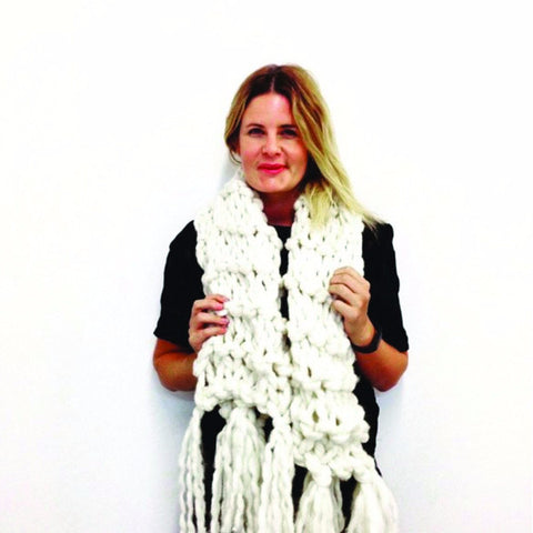 Knit your own beautiful chunky yarn scarf to keep you warm this winter
