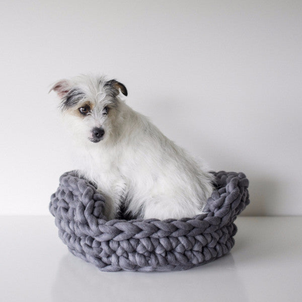 Crochet a chunky yarn basket for your pet using Plump & Co XXL yarn