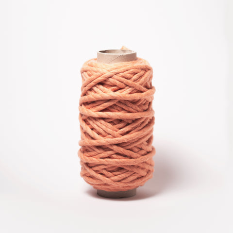 Plump & Co's giant yarn in Apricot Coral Orange 2 ply. Use our plumptious XXL New Zealand merino wool with our giant knitting needles or extreme crochet hooks to make your own chunky knit blanket or throw. Perfect for arm knitting. Worldwide shipping, free shipping to New Zealand and Australia!