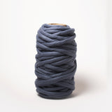 Plump & Co's giant yarn in Blue Berry 1 ply. Use our plumptious XXL New Zealand merino wool with our giant knitting needles or extreme crochet hooks to make your own chunky knit blanket or throw. Perfect for arm knitting. Worldwide shipping, free shipping to New Zealand and Australia!