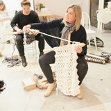 Learn to knit using giant yarn and XXL knitting needles at Plump & Co giant knitting workshops. Plump & Co workshops available nationwide in New Zealand, Australia, USA and more.