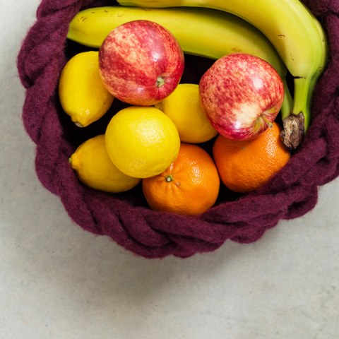 Knit your own beautiful chunky yarn XL bowl to add texture to your home.