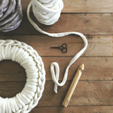 Learn how to extreme crochet with guest teacher Pony McTate in Hamilton using Plump & Co chunky giant wool merino yarn and huge giant crochet hook and knitting needles! Touring worldwide and ship free to New Zealand and Australia.