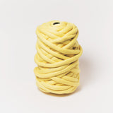 Plump & Co's giant yarn in yellow 1 ply. Use our plumptious XXL New Zealand merino wool with our giant knitting needles or extreme crochet hooks to make your own chunky knit blanket or throw. Perfect for arm knitting. Worldwide shipping, free shipping to New Zealand and Australia!
